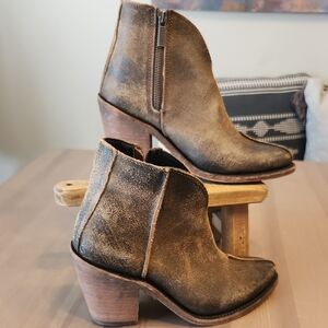 Brown Leather Ankle Boots